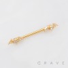 BAT WING CZ CHARMS ENDS 316L SURGICAL STEEL NIPPLE RING